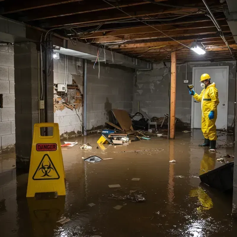 Flooded Basement Electrical Hazard in Genoa, OH Property